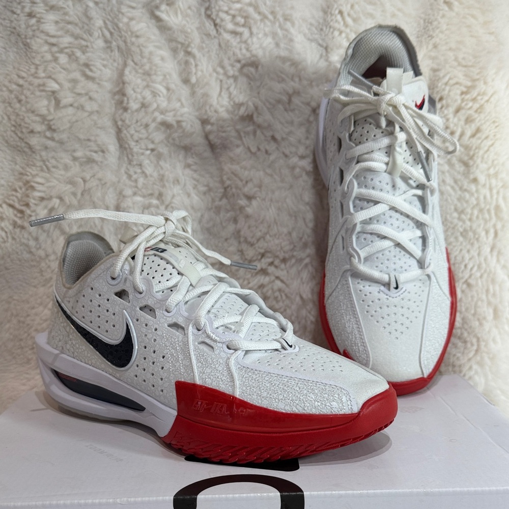 Nike White and Red Athletic Shoes